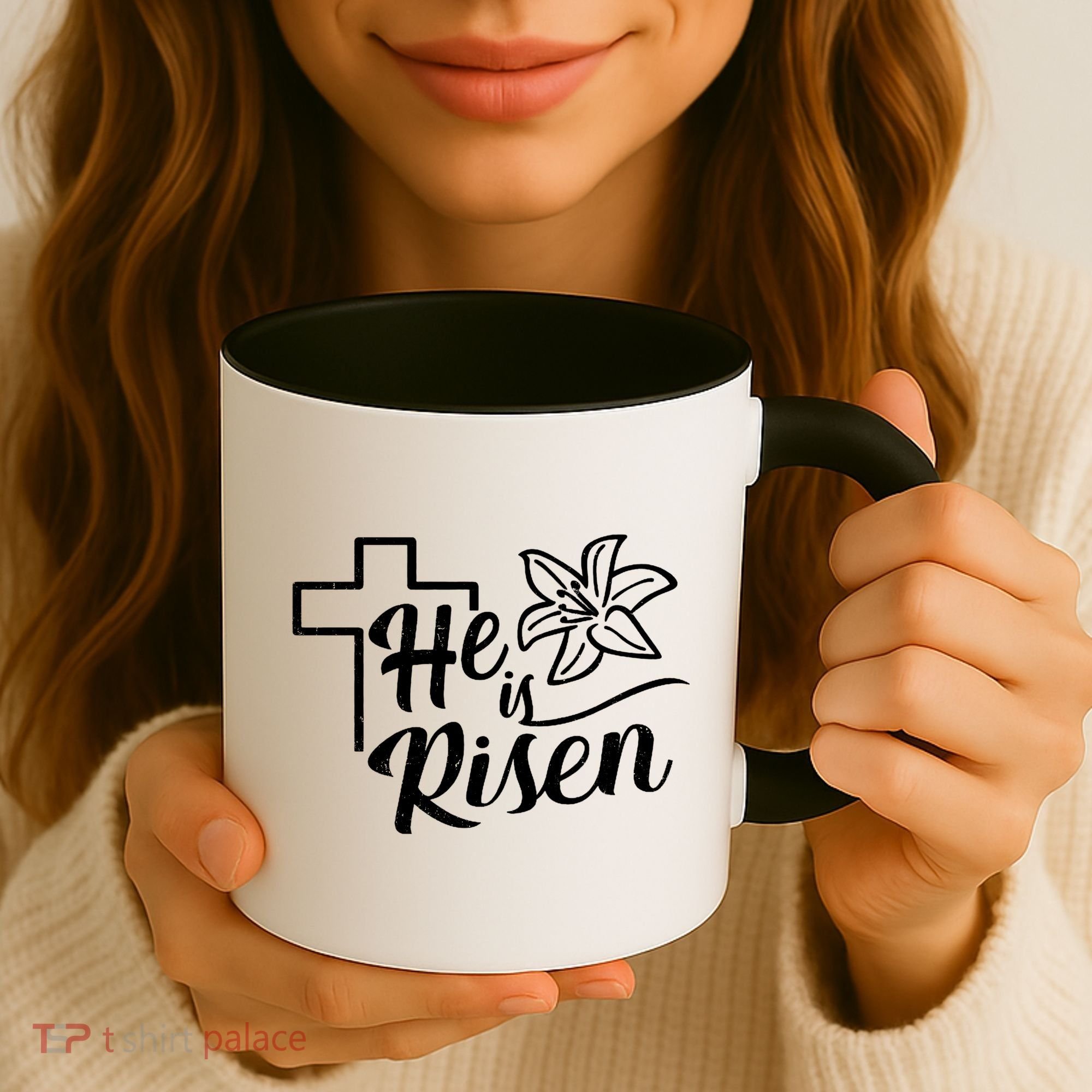 He Is Risen Easter Jesus Cross Coffee Mug