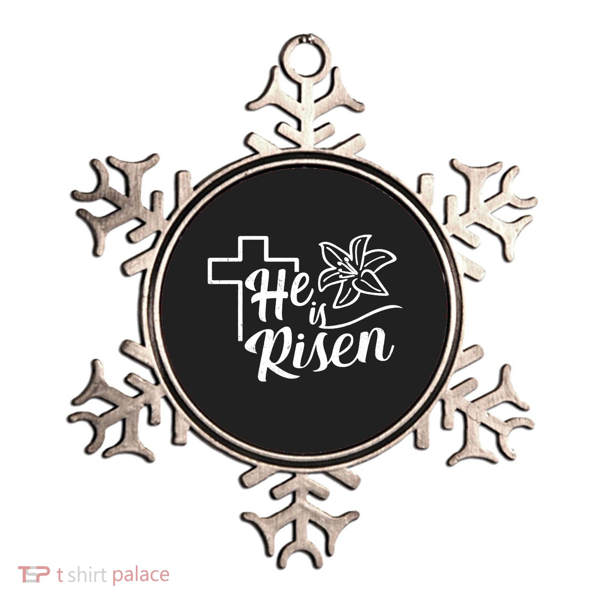 He Is Risen Easter Jesus Cross Ornament