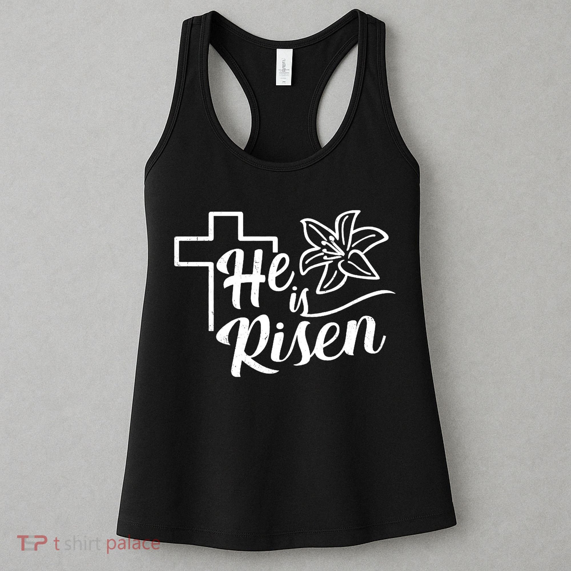 He Is Risen Easter Jesus Cross Women's Tank Top