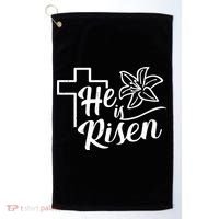 He Is Risen Easter Jesus Cross Golf Towel thumb 0
