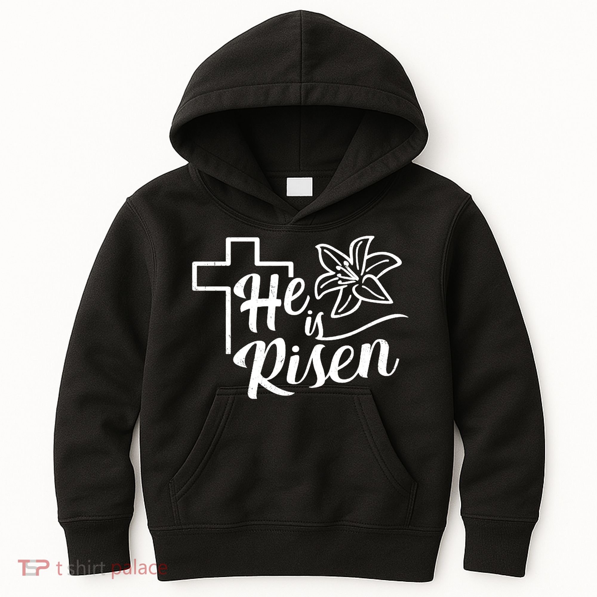 He Is Risen Easter Jesus Cross Kids Hoodie