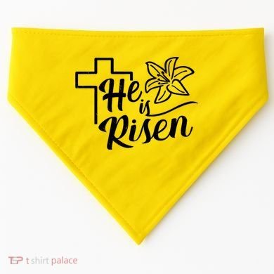 He Is Risen Easter Jesus Cross USA-Made Doggie Bandana