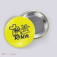 He Is Risen Easter Jesus Cross Button thumb 0