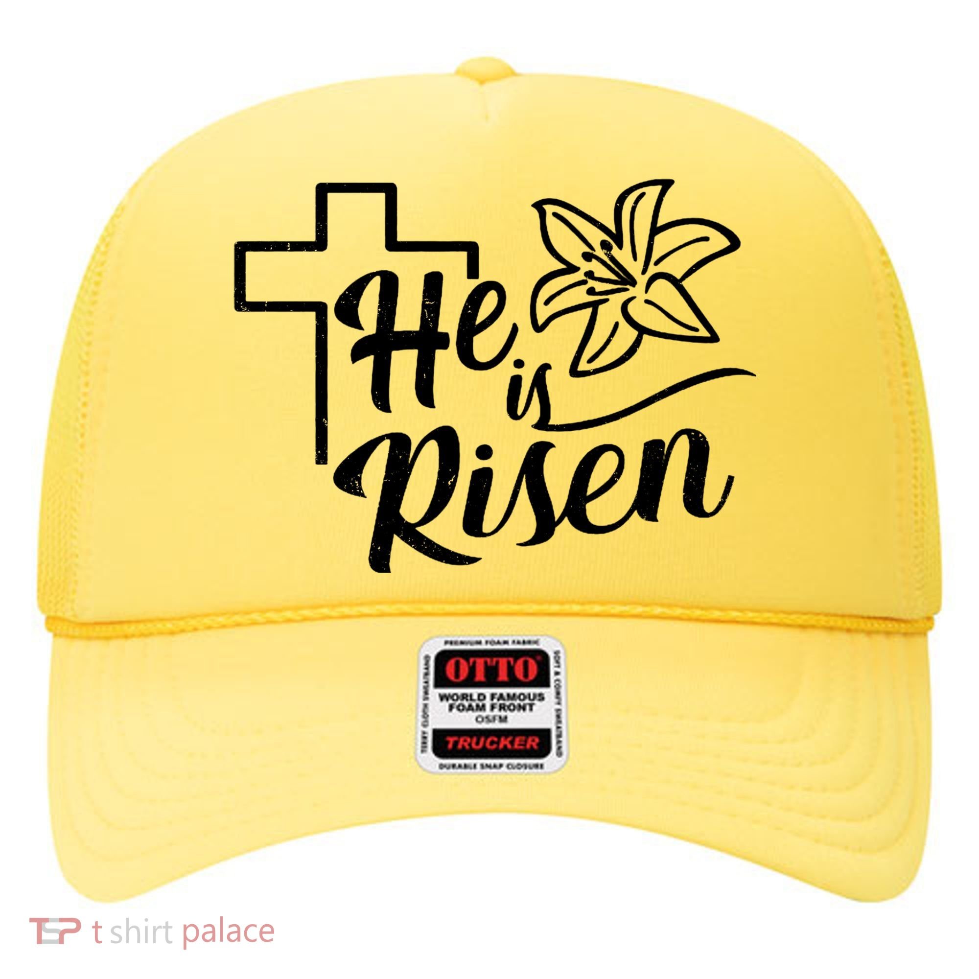 He Is Risen Easter Jesus Cross Hat