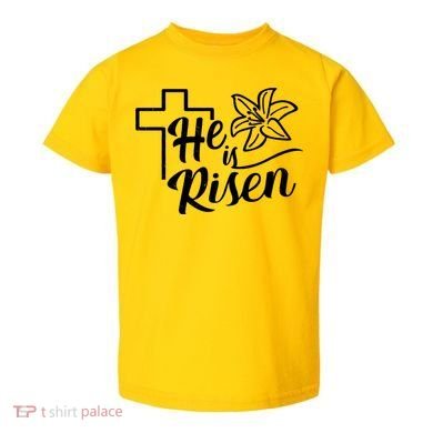 He Is Risen Easter Jesus Cross Toddler T-Shirt