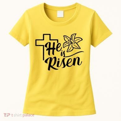 He Is Risen Easter Jesus Cross Women's T-Shirt