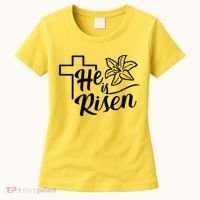 He Is Risen Easter Jesus Cross Women's T-Shirt thumb 0