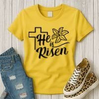 He Is Risen Easter Jesus Cross Women's T-Shirt thumb 3