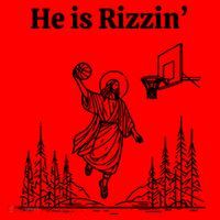 He Is Rizzin Basketball Jesus Funny Easter Christian Santa Hat thumb 1