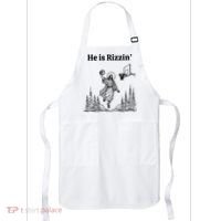 He Is Rizzin Basketball Jesus Funny Easter Christian Apron thumb 0