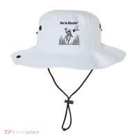 He Is Rizzin Basketball Jesus Funny Easter Christian Bucket Hat thumb 0