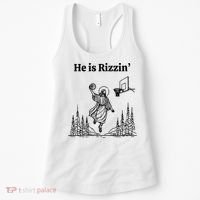He Is Rizzin Basketball Jesus Funny Easter Christian Women's Tank Top thumb 0