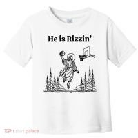 He Is Rizzin Basketball Jesus Funny Easter Christian Toddler T-Shirt thumb 0