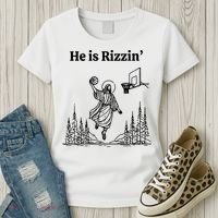 He Is Rizzin Basketball Jesus Funny Easter Christian Women's T-Shirt thumb 3
