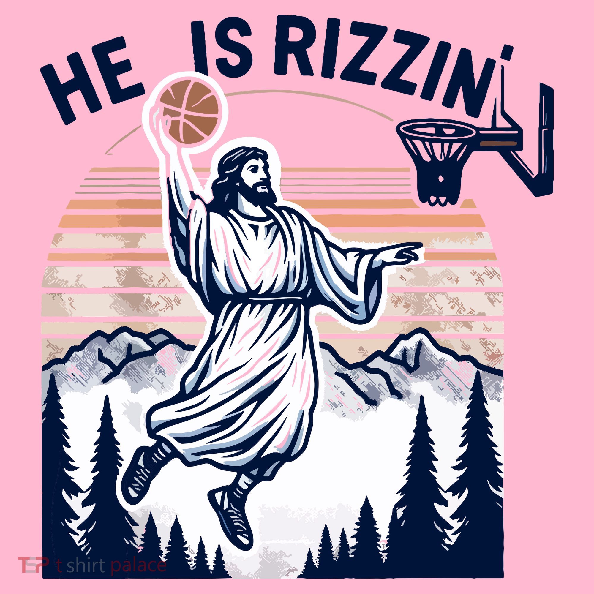 He Is Rizzin Basketball Jesus Retro Easter Christian Coaster
