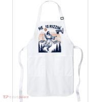 He Is Rizzin Basketball Jesus Retro Easter Christian Apron thumb 0