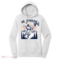 He Is Rizzin Basketball Jesus Retro Easter Christian Women's Hoodie thumb 0