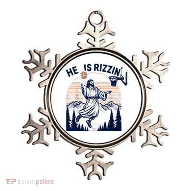 He Is Rizzin Basketball Jesus Retro Easter Christian Ornament