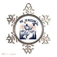He Is Rizzin Basketball Jesus Retro Easter Christian Ornament thumb 0