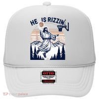 He Is Rizzin Basketball Jesus Retro Easter Christian Hat thumb 0