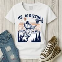 He Is Rizzin Basketball Jesus Retro Easter Christian Women's T-Shirt thumb 3