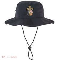 He Is Risen Leopard Easter Cross Bucket Hat thumb 0