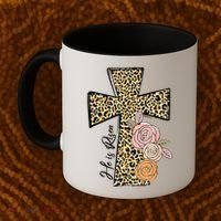 He Is Risen Leopard Easter Cross Coffee Mug thumb 2