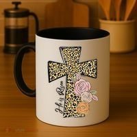 He Is Risen Leopard Easter Cross Coffee Mug thumb 4