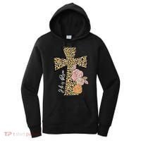 He Is Risen Leopard Easter Cross Women's Hoodie thumb 0