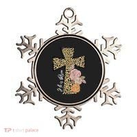 He Is Risen Leopard Easter Cross Ornament thumb 0