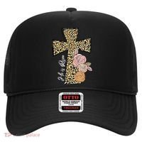 He Is Risen Leopard Easter Cross Hat thumb 0