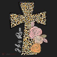 He Is Risen Leopard Easter Cross Hat thumb 2