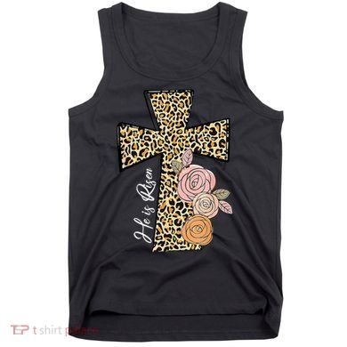 He Is Risen Leopard Easter Cross Tank Top