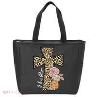 He Is Risen Leopard Easter Cross Tote Bag thumb 0