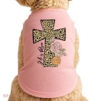 He Is Risen Leopard Easter Cross Doggie Tank thumb 0