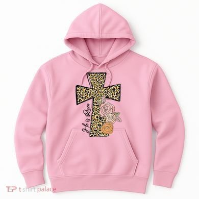 He Is Risen Leopard Easter Cross Hoodie