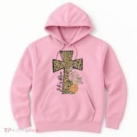 He Is Risen Leopard Easter Cross Hoodie thumb 0