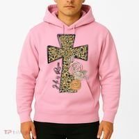 He Is Risen Leopard Easter Cross Hoodie thumb 2