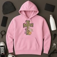 He Is Risen Leopard Easter Cross Hoodie thumb 3
