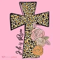He Is Risen Leopard Easter Cross Hoodie thumb 4