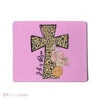 He Is Risen Leopard Easter Cross Mousepad thumb 0
