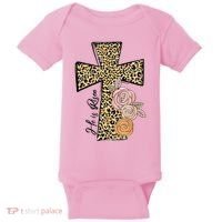 He Is Risen Leopard Easter Cross Baby Bodysuit thumb 0