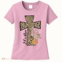 He Is Risen Leopard Easter Cross Women's T-Shirt thumb 0
