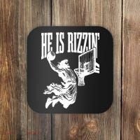 He Is Rizzin Funny Jesus Basketball Coaster thumb 0