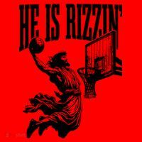 He Is Rizzin Funny Jesus Basketball Santa Hat thumb 1