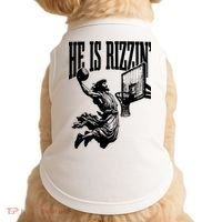 He Is Rizzin Funny Jesus Basketball Doggie Tank thumb 0