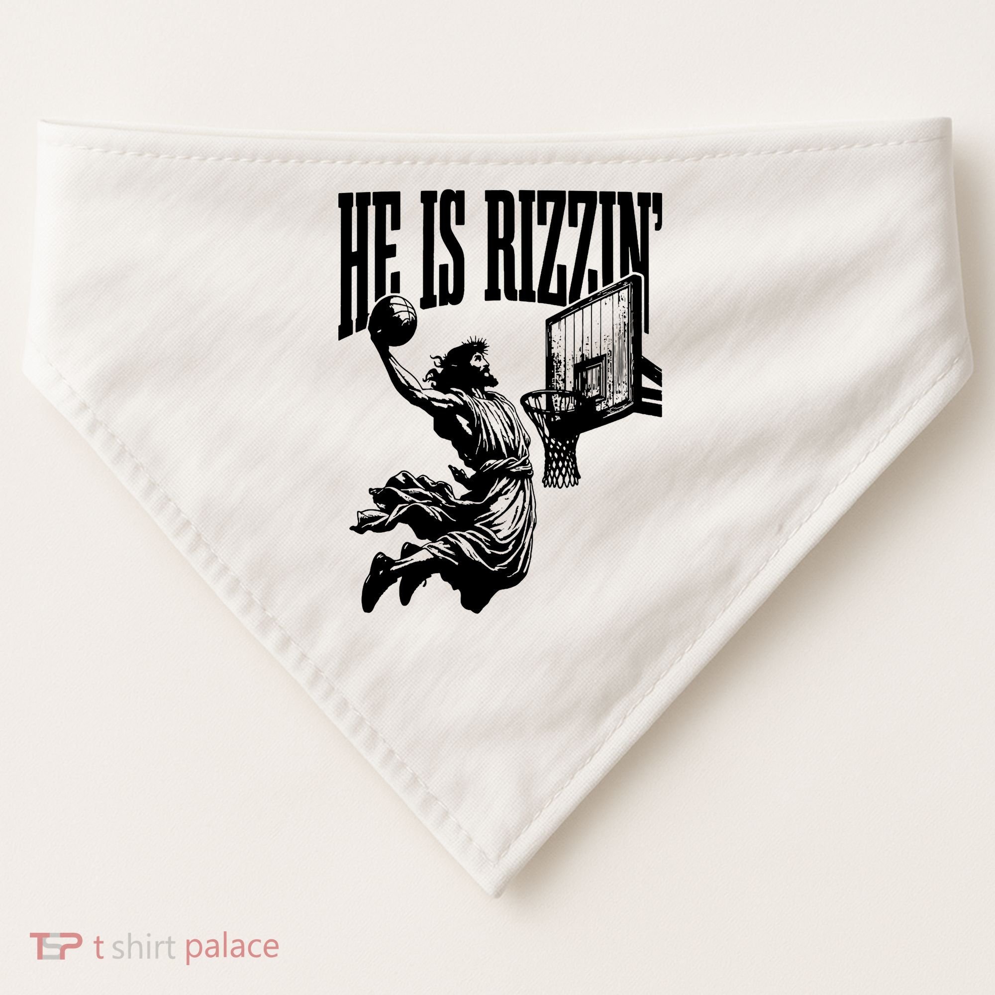 He Is Rizzin Funny Jesus Basketball USA-Made Doggie Bandana