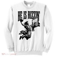 He Is Rizzin Funny Jesus Basketball Sweatshirt thumb 0