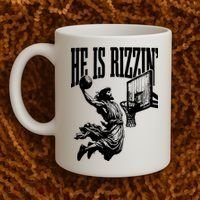 He Is Rizzin Funny Jesus Basketball Coffee Mug thumb 2