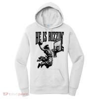 He Is Rizzin Funny Jesus Basketball Women's Hoodie thumb 0
